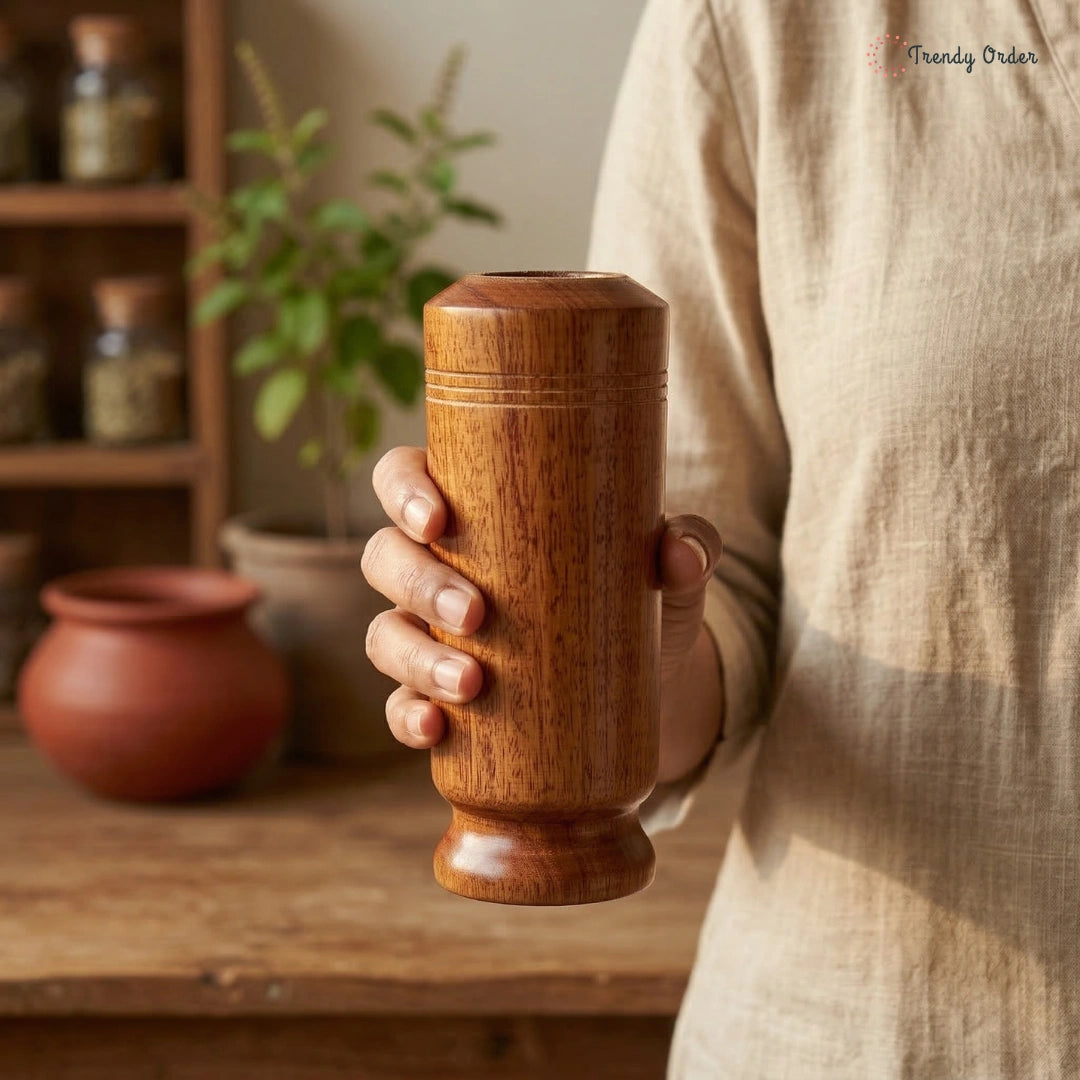 Herbal Vijaysar Wooden Glass – Natural Ayurvedic Wellness Companion