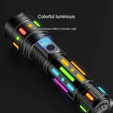 Super Power Long Range Rechargeable LED Flashlight Zoomable Torch – 2KM, Torch with a 40000 mah battery, for Hunting, Searching, Fishing, Exploring