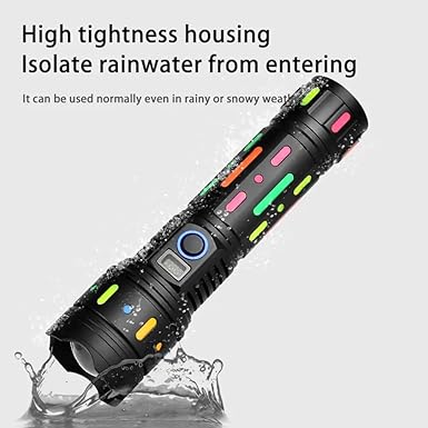 Super Power Long Range Rechargeable LED Flashlight Zoomable Torch – 2KM, Torch with a 40000 mah battery, for Hunting, Searching, Fishing, Exploring